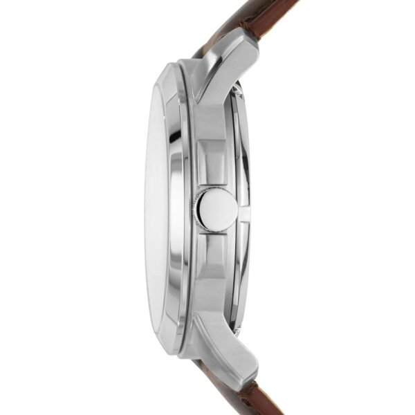 Fossil Men’s Grant Beige Dial Watch – Dark Brown - Image 2