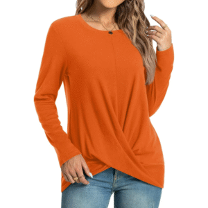 Women’s Long Sleeve Tunic Casual Round Neck T-Shirts