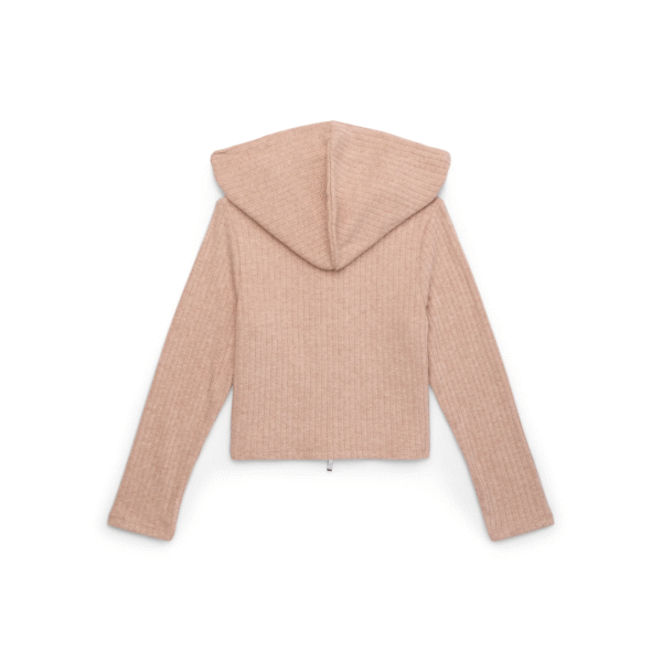 Wonder Nation Tween Girls Ribbed Knit Full Zip Hoodie - Image 2