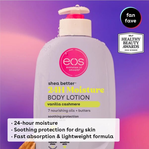 eos Shea Better Body Lotion for Dry Skin, Vanilla Cashmere - Image 3